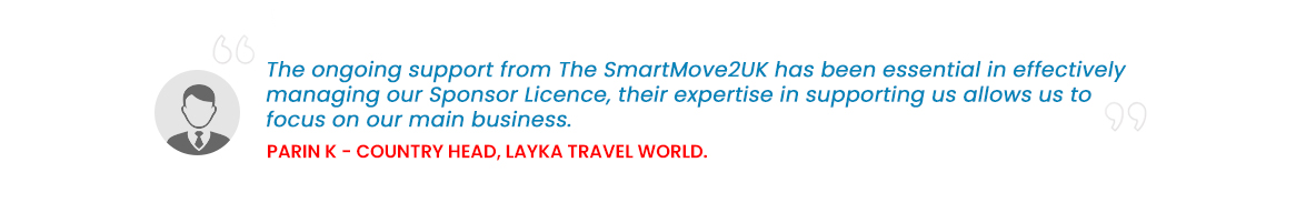 Parin-K-website Testimonial from Parin K for effectively managing UK Sponsor Licence